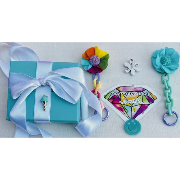 Tiffany & Co. BLUE Enamel Ice Cream Cone Charm Pendant Silver - Picture 6 of 6